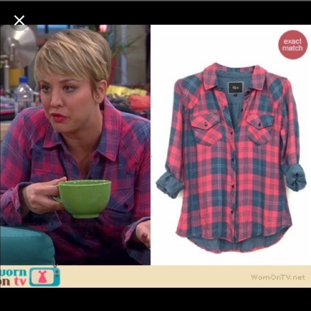 Small - Rails Kendra pink and blue button down